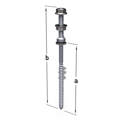 Vis double filetage M10 pour structure porteuse bois 200/50