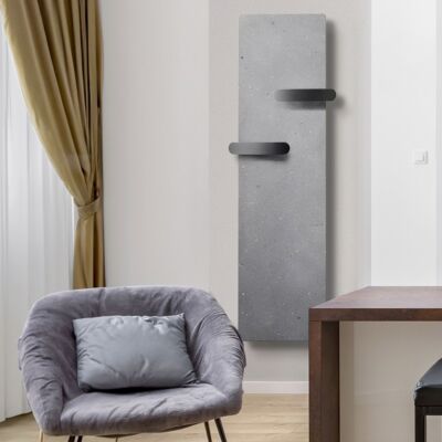 Naturay HUG Nativ : Radiateur de salle de bains avec façade en pierre "brut de lave"