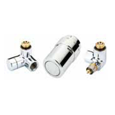 Kit chromé : tête thermostatique, coude et té